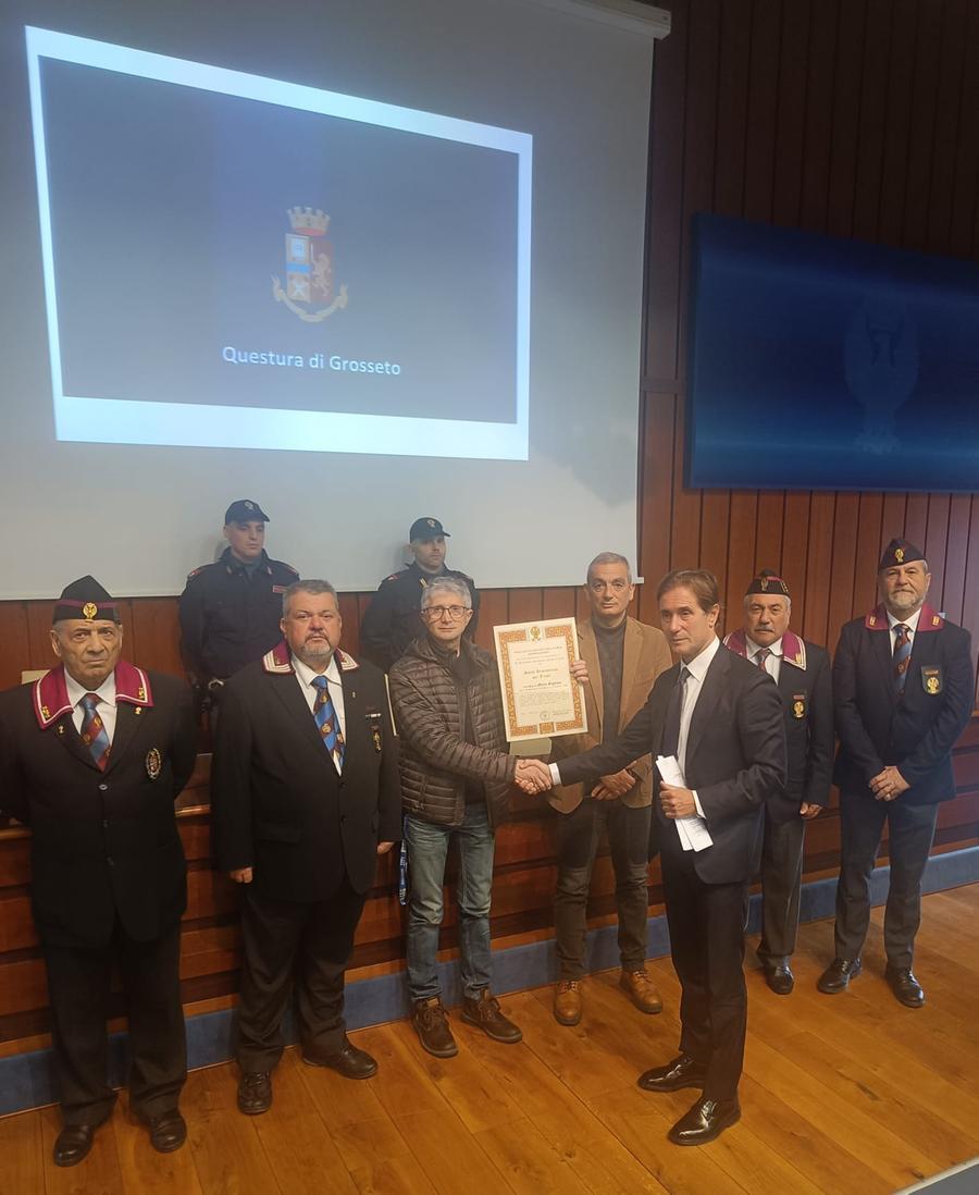 Grosseto, Luciano Palma è socio benemerito dell’Anps
