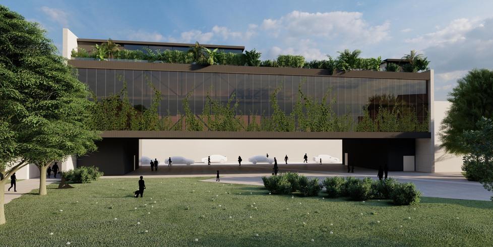 Rrendering del nuovo immobile elaborato dallo Studio Sani & Partners al posto dell’ex Excelsior