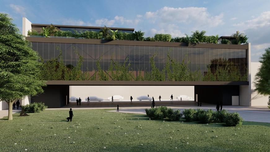 Rrendering del nuovo immobile elaborato dallo Studio Sani & Partners al posto dell’ex Excelsior