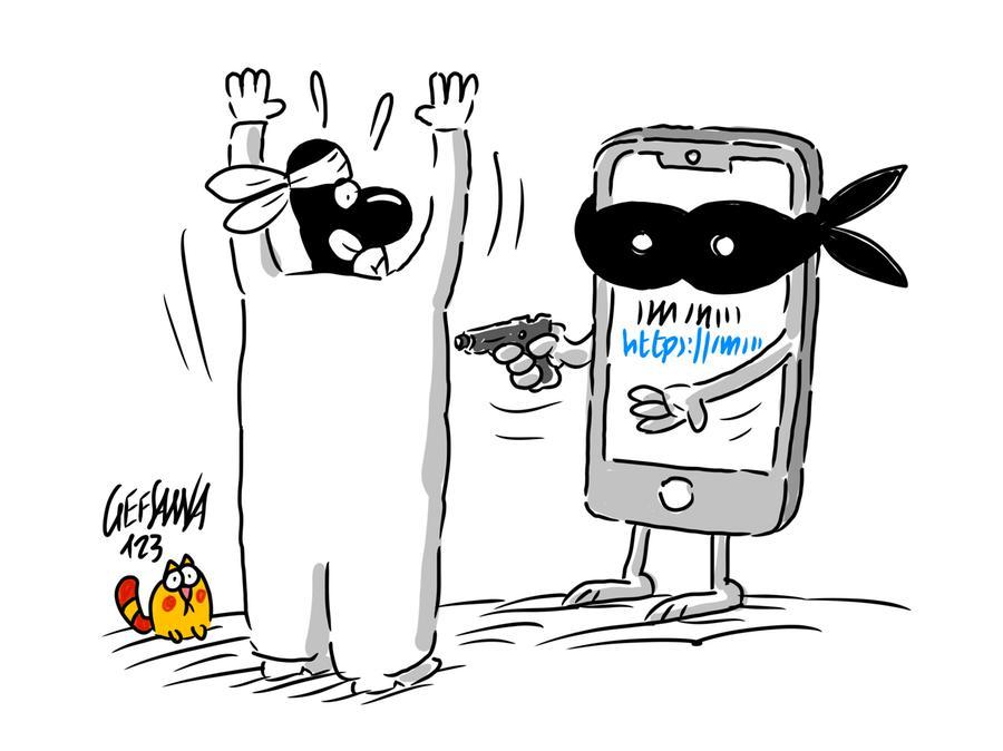 La vignetta di Gef: sempre più sardi vittime di truffe online