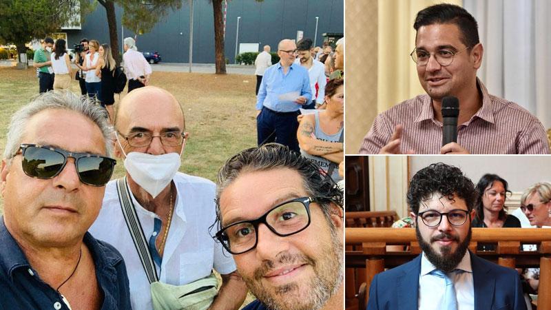 Nella foto grande Pasquale Lamberti con il segretario di Collinaia Paolo Cecchi e Andorlini. In alto a destra Adriano Tramontie, sotto Valerio Ferretti
