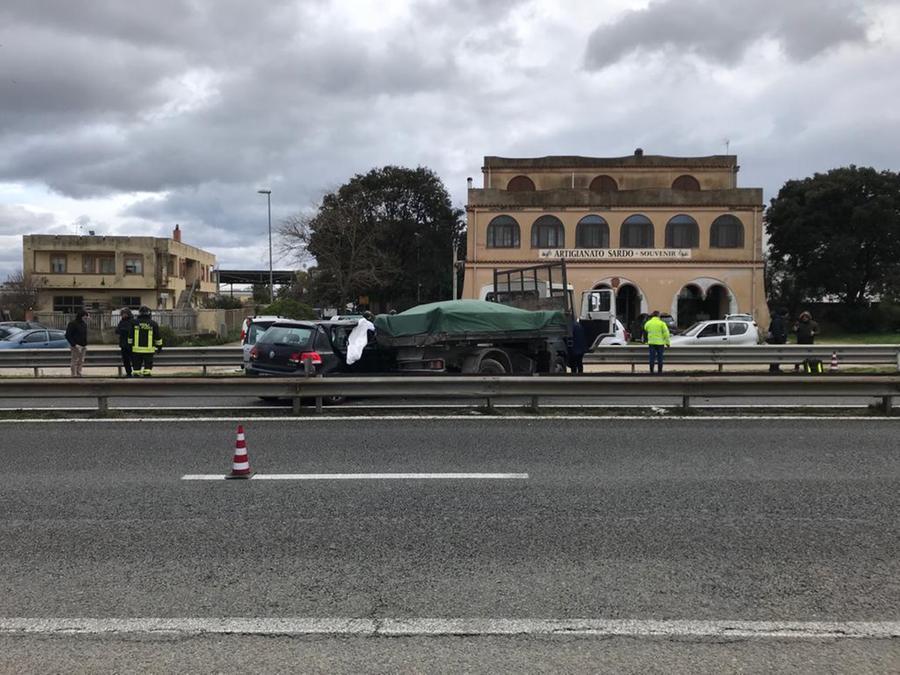 
	Il tragico incidente stradale sulla statale 554 nel territorio di Monserrato <em>(foto Mario Rosas)</em>

