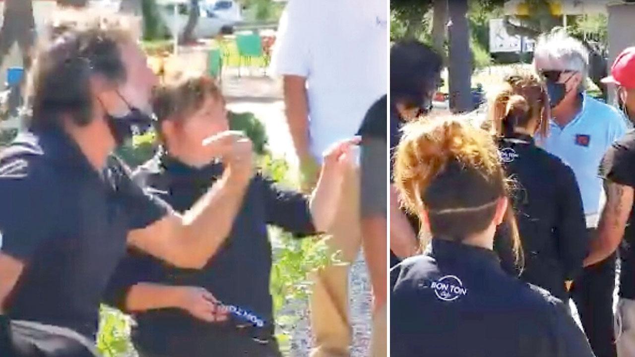 Nella foto dueimmagini tratte dal  video circolato sul web