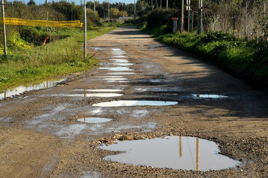 
	La strada che dal prolungamento di via Cairoli porta sino all'argine del Tirso

