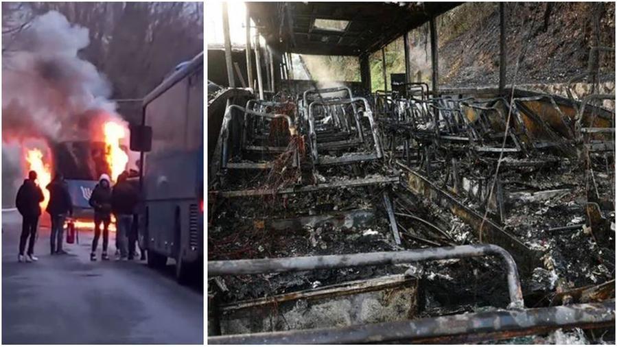 A fuoco due bus di studenti a Barga, i mezzi distrutti dalle fiamme. Autolinee Toscane si difende – Video