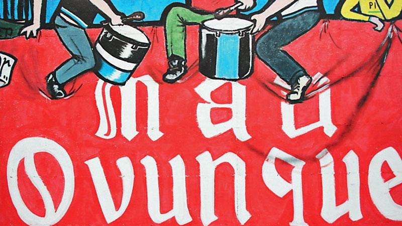 
	Lo striscione che ricorda il tifoso nerazzurro

