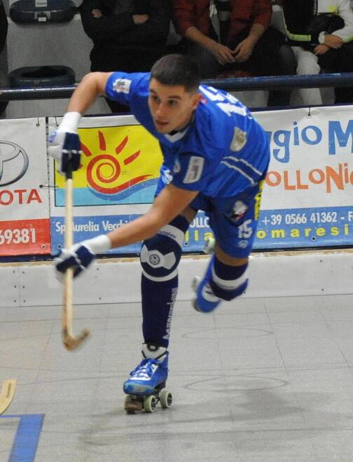 Francesco Banini squalificato per sei giornate, dopo il convulso finale di Caldes-Follonica nel girone eliminatorio di Champions (Foto Giorgio)