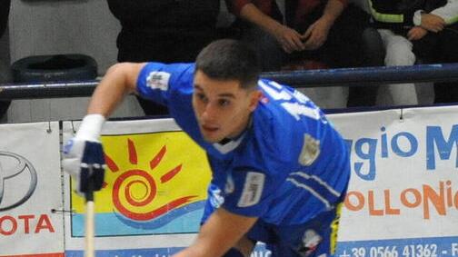 Francesco Banini squalificato per sei giornate, dopo il convulso finale di Caldes-Follonica nel girone eliminatorio di Champions (Foto Giorgio)