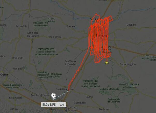 Ferrara, aereo “misterioso” sorvola per quasi due ore di notte la città