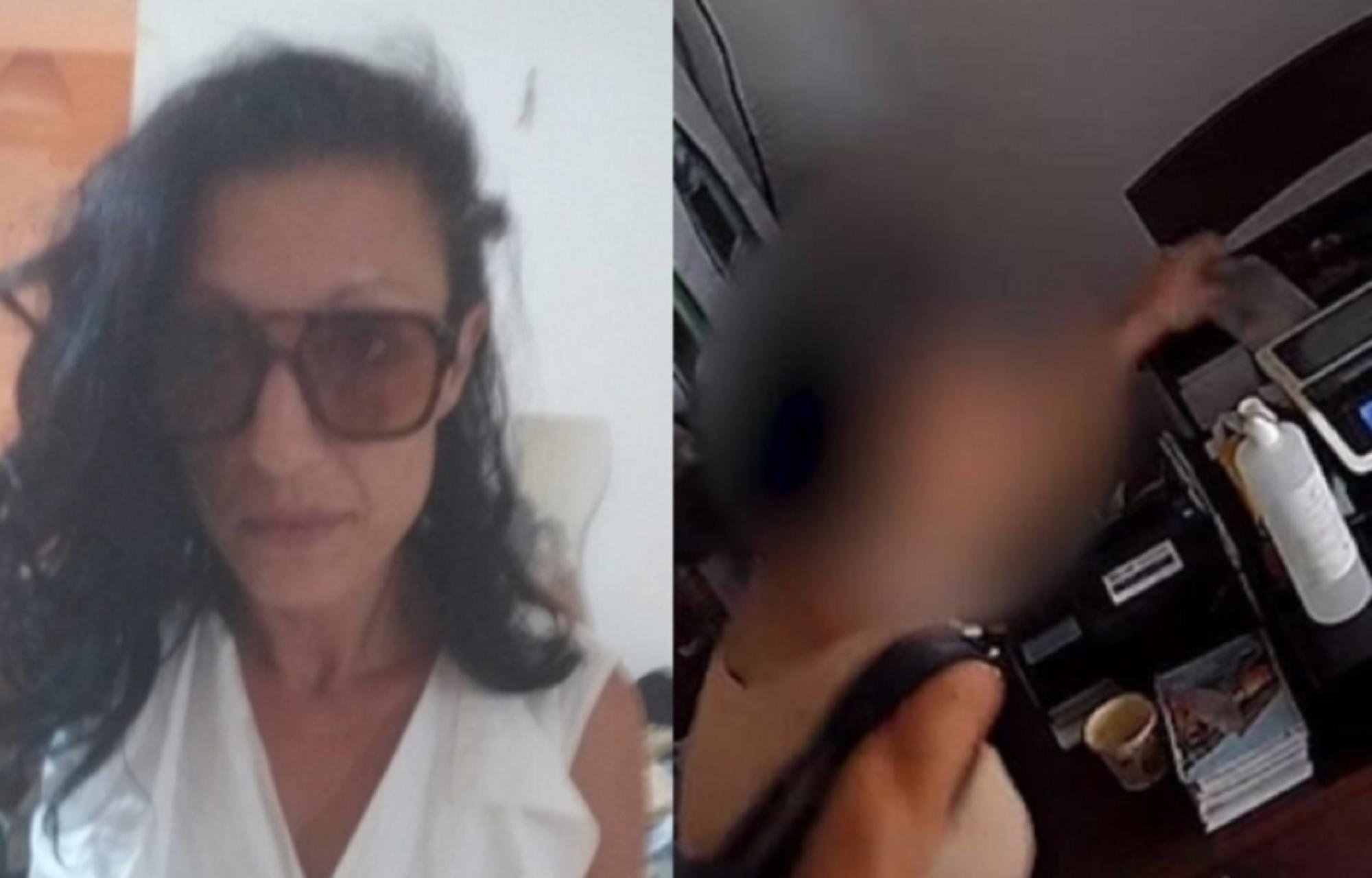 A sinistra la donna in carcere, a destra un fotogramma di un suo presunto furto
