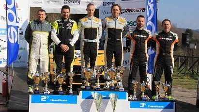 Il podio del rally de Il Ciocco del 2022 vinto dal duo Ferrarotti-Bizzocchi (Skoda Fabia Rally2) davanti a Bonini-Costi (Skoda Fabia Rally2)