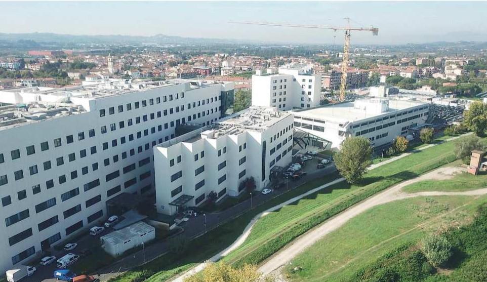 Una veduta dall’alto dell’ospedale