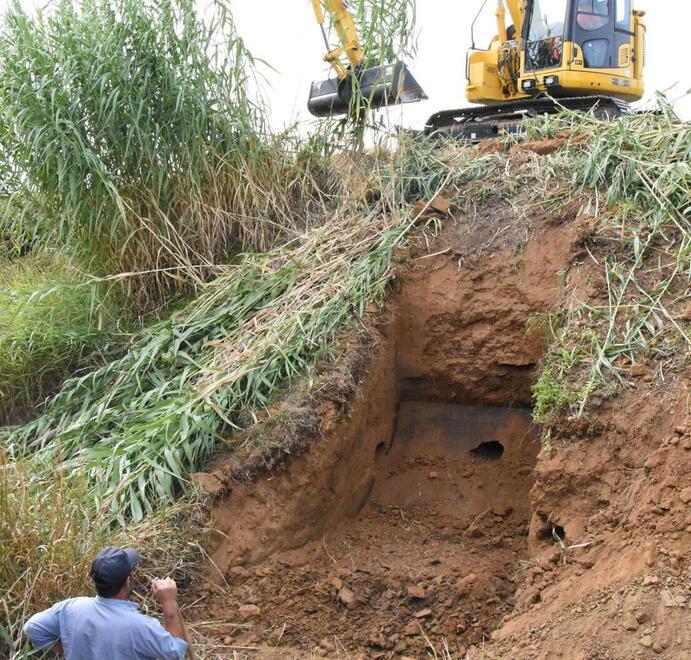 I lavori di ispezione compiuti lungo il corso del torrente Ampio