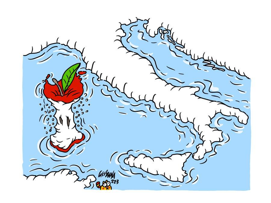 La vignetta di Gef: erosione delle coste nell’isola, persi chilometri di litorale