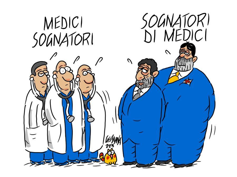 La vignetta di Gef: il bando flop della Regione, i medici “sognatori” sono soltanto tre