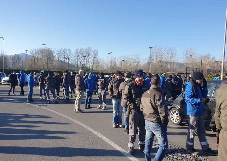 La manifestazione dei dipendenti Körber di martedì mattina