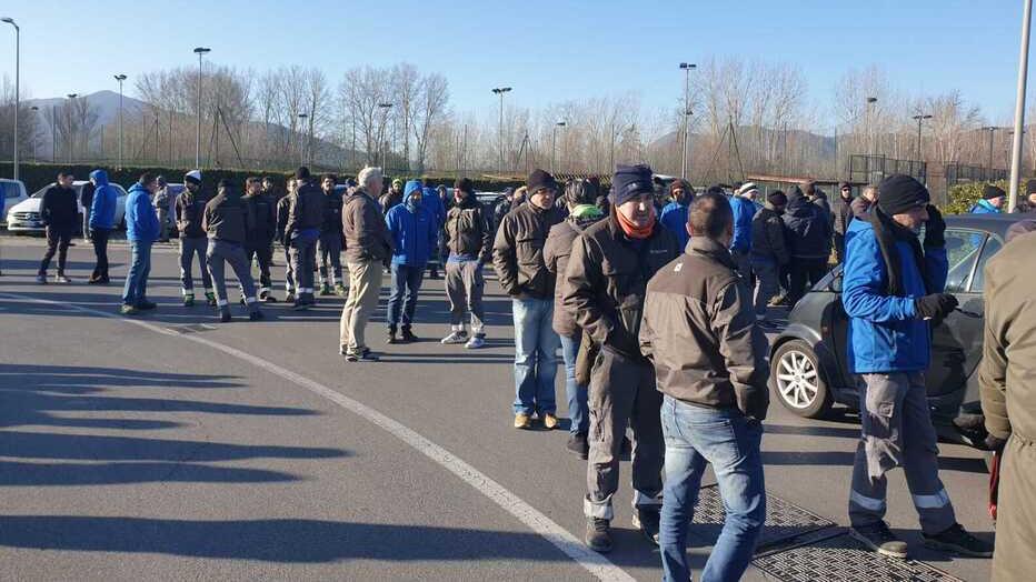 La manifestazione dei dipendenti Körber di martedì mattina