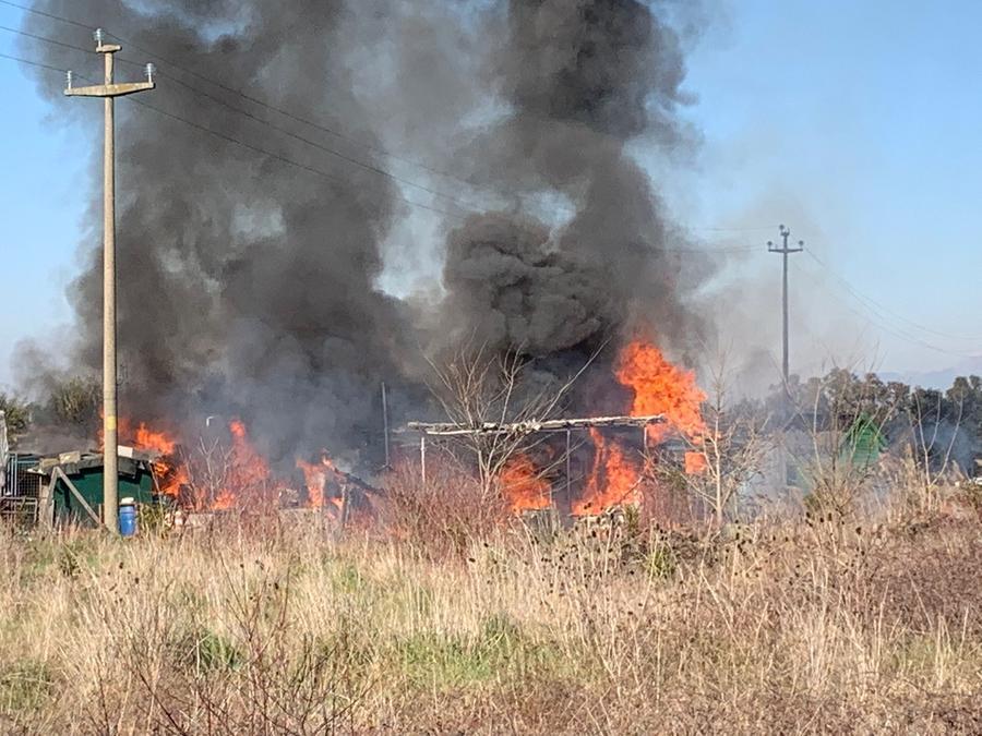 
	La baracca andata a fuoco a Ospedaletto

