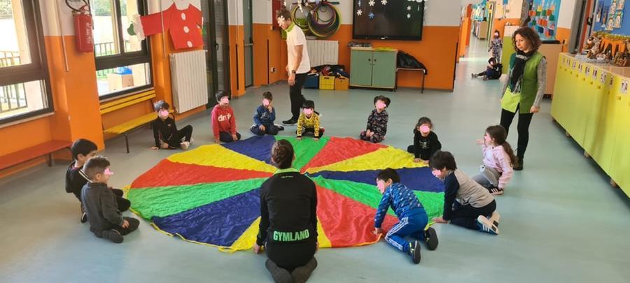 
	I bambini impegnati con la Palestra a cielo aperto


