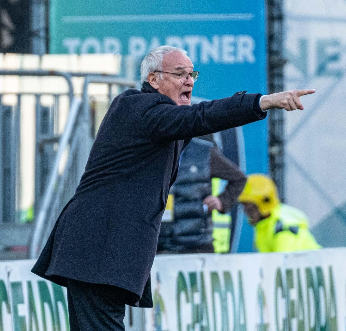 La grinta di Ranieri durante la partita di sabato (foto mario rosas)