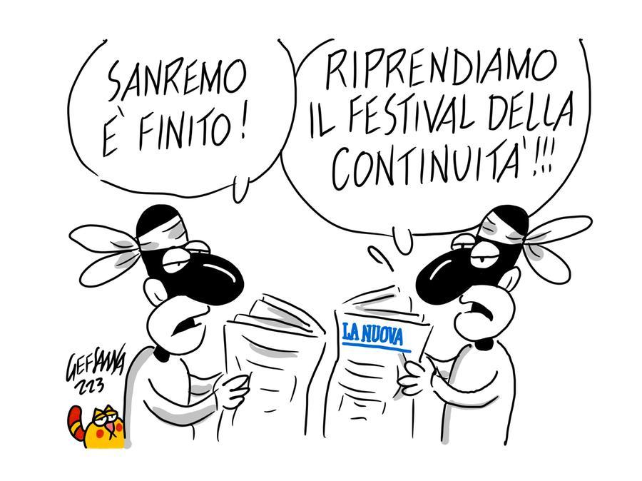La vignetta di Gef: Mengoni vittorioso in un festival di record e polemiche