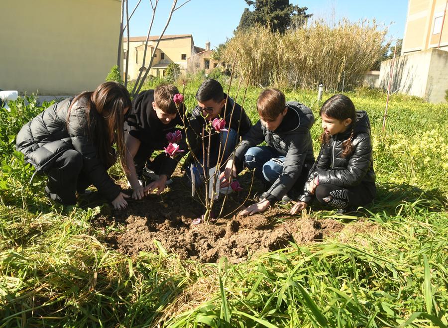 
	Gli ex alunni di maestra Gianna mettono a dimora nuove piante nel giardino dell'Hospice

