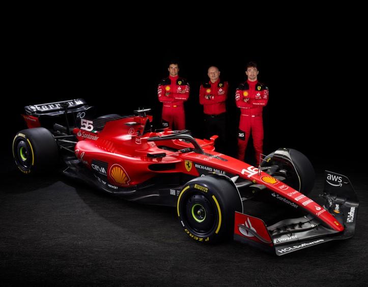 Maranello. F1 ecco la nuova Ferrari Sf-23 : subito in pista a Fiorano 2 giri per Leclerc e 3 per Sainz. «Obiettivo? Vincere»