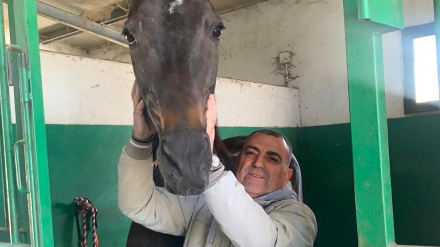 Enrico Fiori col suo cavallo