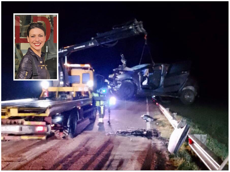 L'incidente tra Villamar e Furtei, in alto Lucia Virdis, la vittima