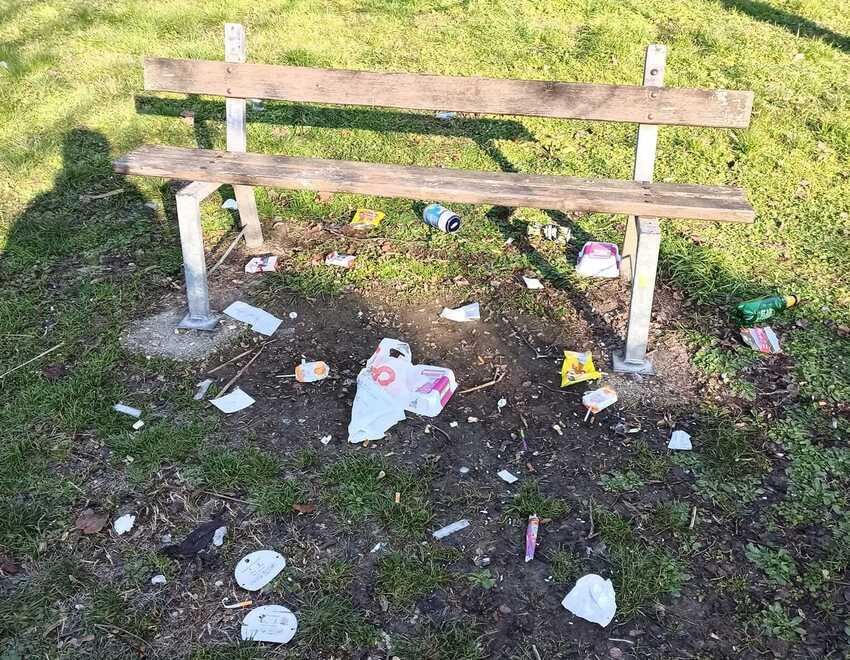 Portomaggiore, panche divelte e rifiuti al parco Cesare Toschi