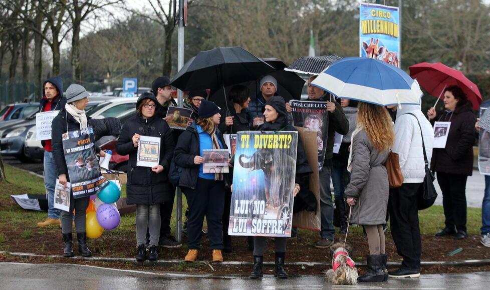 Un momento della protesta
