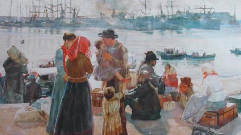 Particolare della copertina del libro di Aldo Aledda "Sardi in fuga in Italia e dall'Italia"