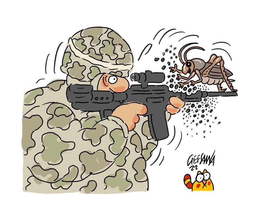 L’esercito in campo contro le cavallette