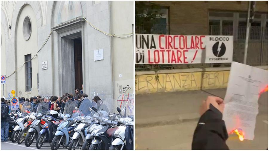 Firenze, striscione neofascista e lettera bruciata davanti al liceo “Da Vinci”. Perquisiti i sei indagati di Azione Studentesca