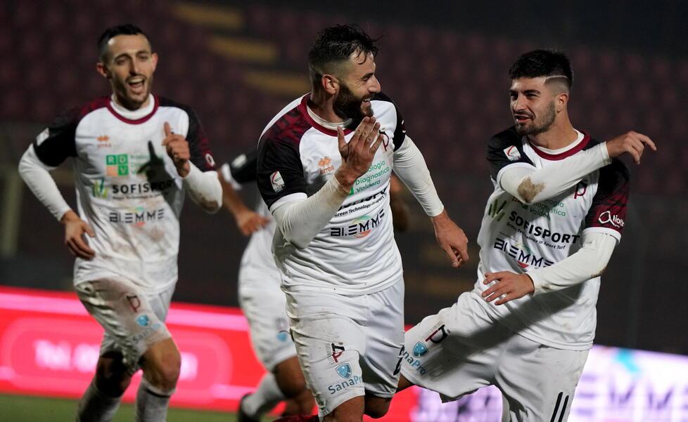 Francesco Nicastro dopo uno dei suoi gol