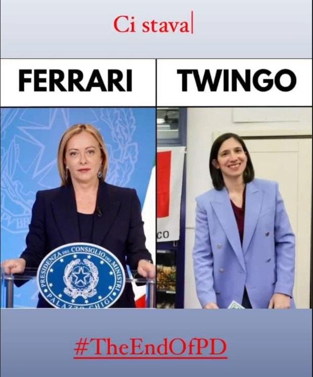 “Giorgia è una Ferrari, Elly una Twingo”: consigliere Fdi empolese nella bufera per il post sessista