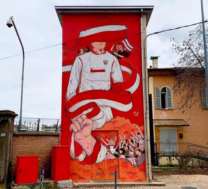 Il murale al Cabassi sta facendo discutere i tifosi del Carpi