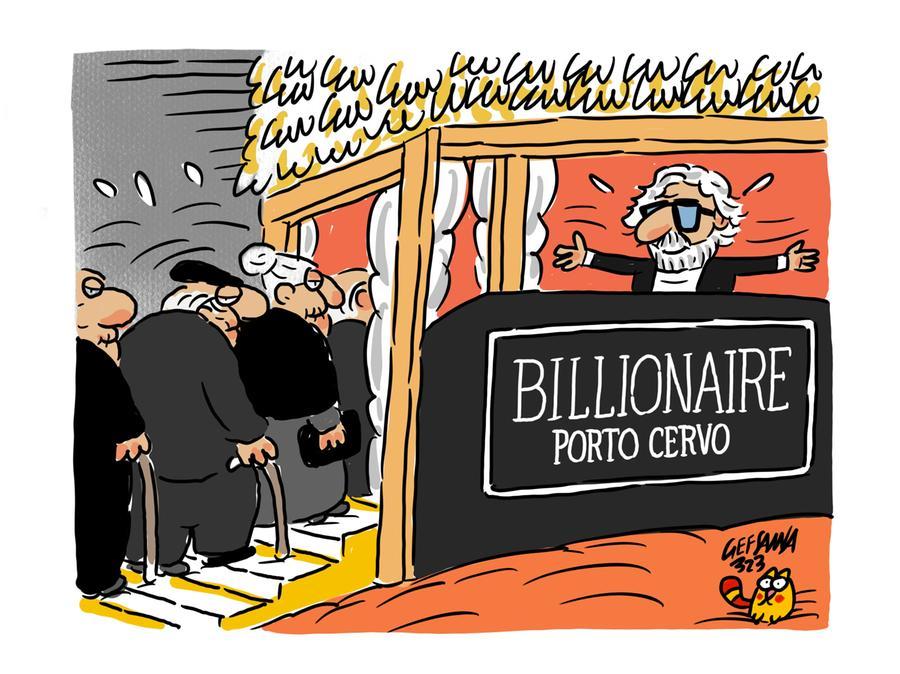 La vignetta di Gef: la Blue zone si allarga fino alla Gallura e a Teulada