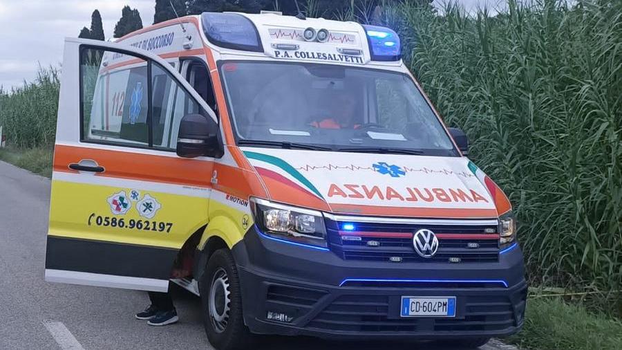 Un'ambulanza della Pubblica assistenza di Collesalvetti (foto d'archivio)