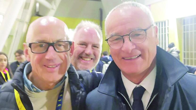 Peter Embleton con Claudio Ranieri dopo la recente partita Modena-Cagliari