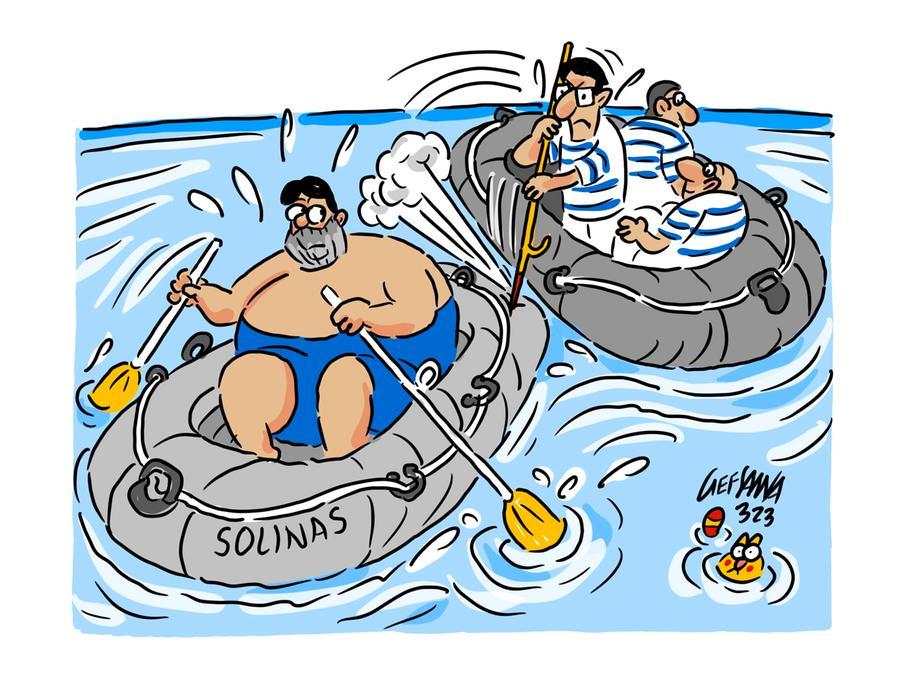 La vignetta di Gef: strappo nel Psd’Az, Solinas sempre più solo