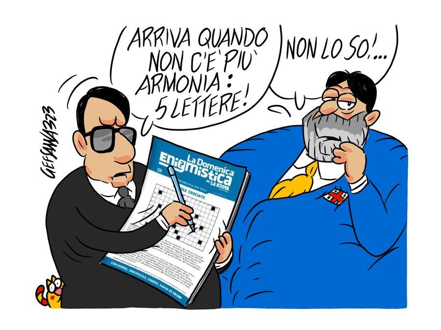 La vignetta di Gef: la Nuova lancia la Domenica enigmistica