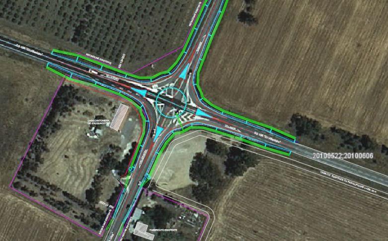 Villacidro, una rotatoria nel pericolosissimo incrocio tra la 196 e la 293