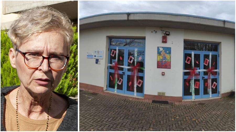 Barbara Caterini Dirigente scolastico dell’Istituto comprensivo Centro Migliarina Motto e la sede della scuola dell’infanzia Florinda