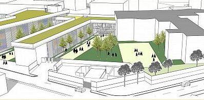 Il rendering del nuovo polo scolastico di Portoferraio