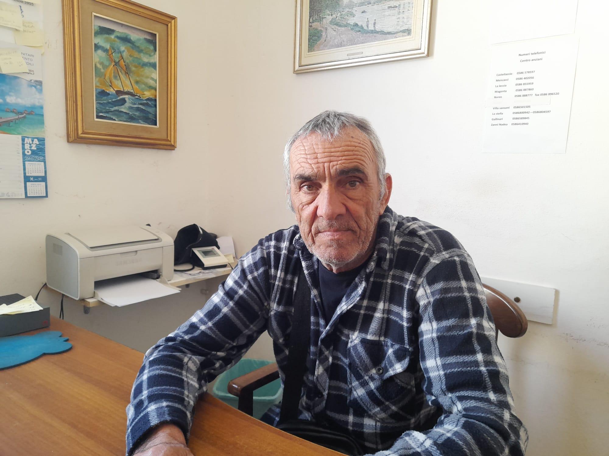 Il presidente del centro anziani "Zanni Nadea" di Corea, Luciano Raglianti