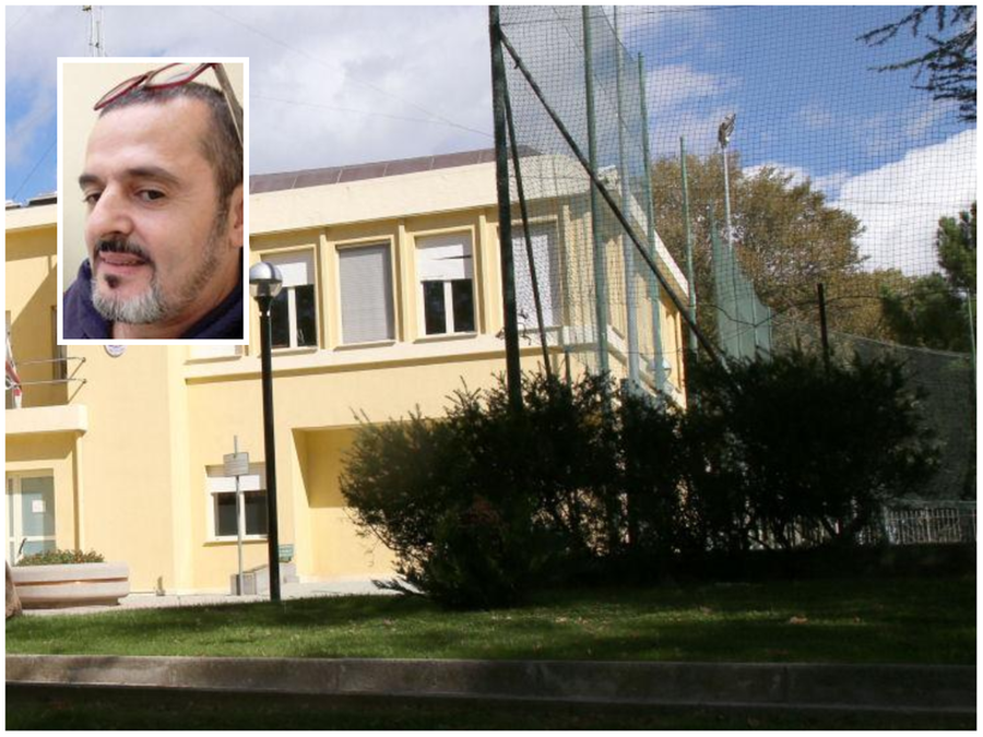 Il municipio di Burcei e nel riquadro Cesare Aledda