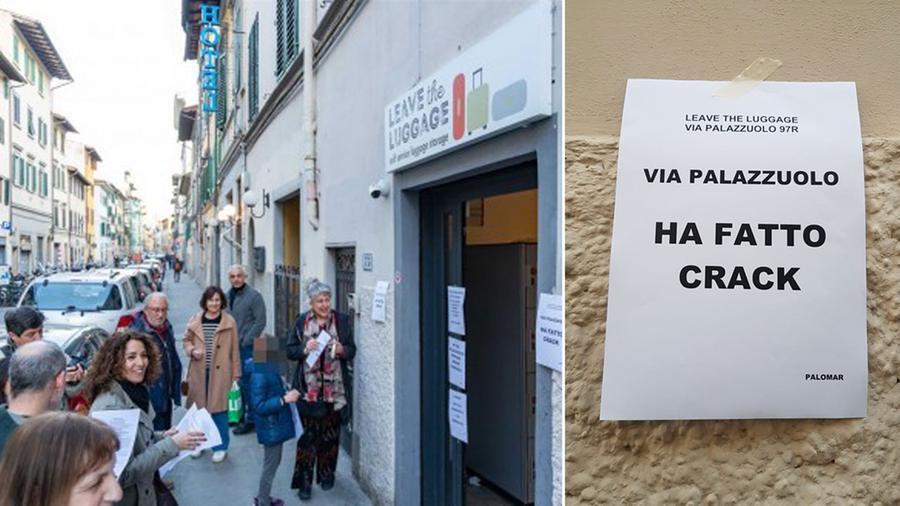 
	ll presidio davanti al deposito bagagli di via Palazzuolo

