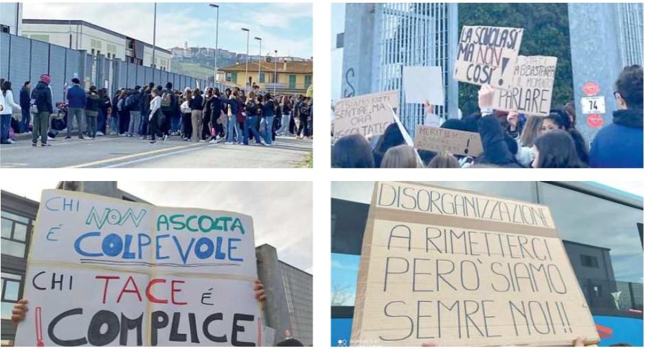 I ragazzi del liceo Marconi che lamentano spazi insufficienti e condizioni dell’edificio critiche