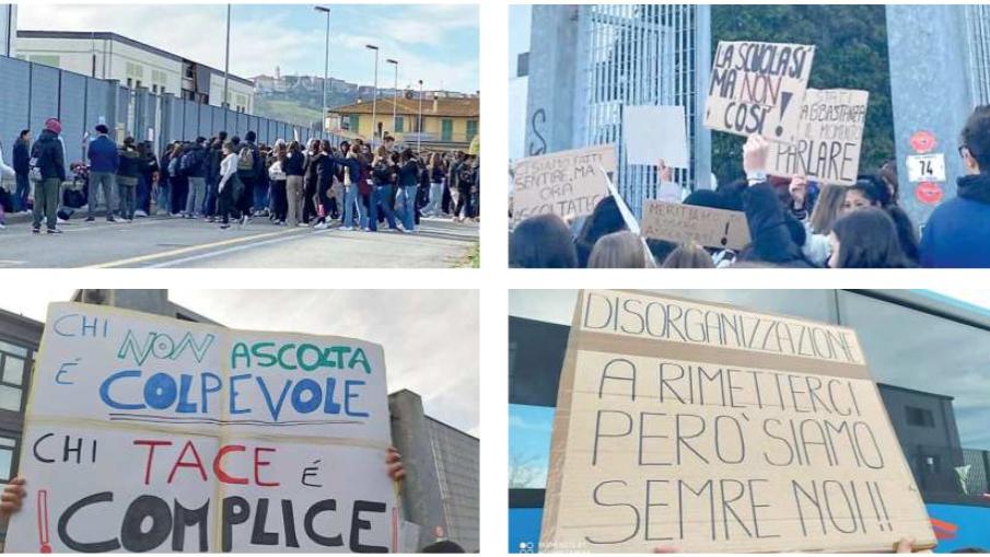 I ragazzi del liceo Marconi che lamentano spazi insufficienti e condizioni dell’edificio critiche
